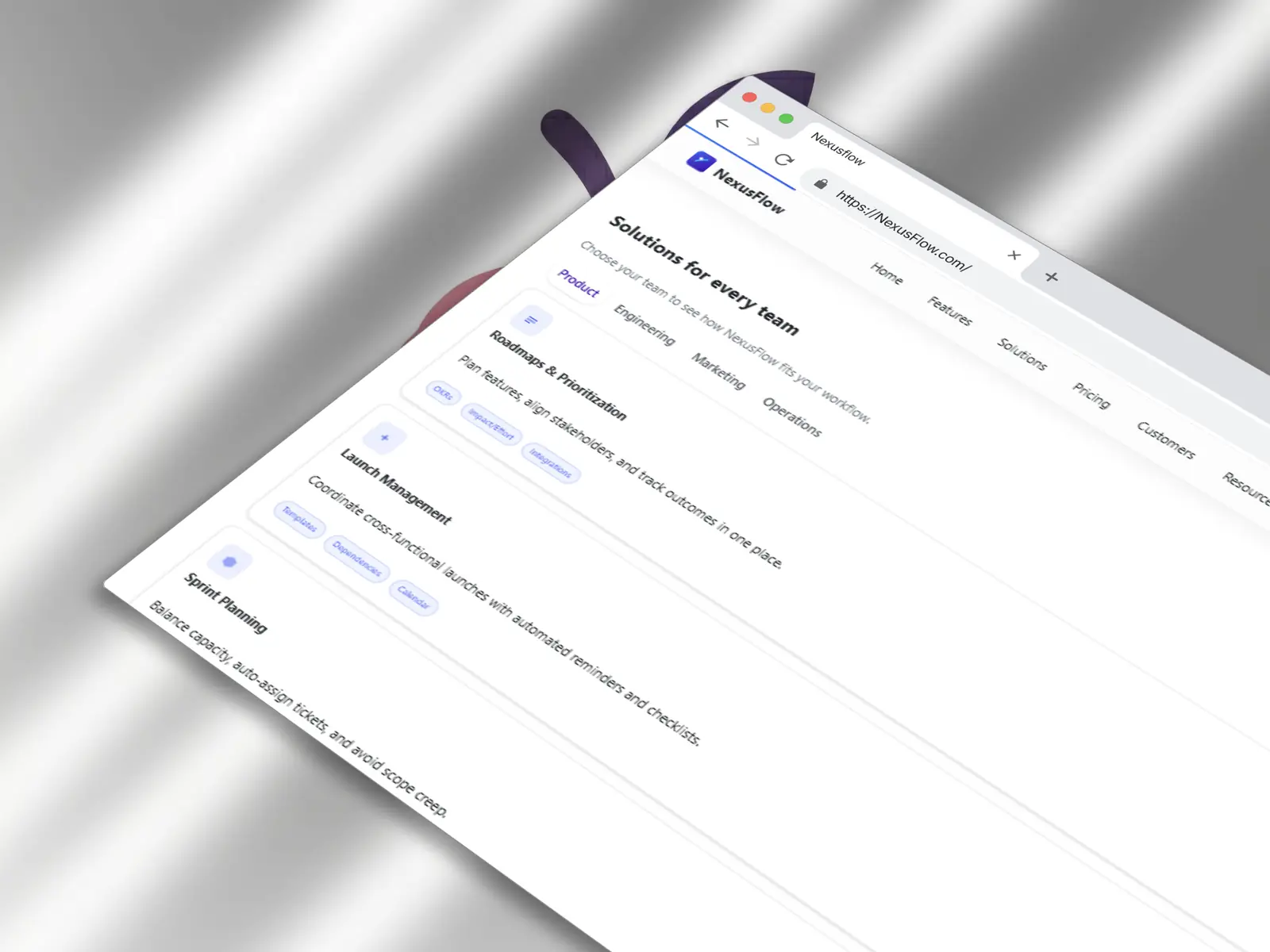 NexusFlow workflow builder screen