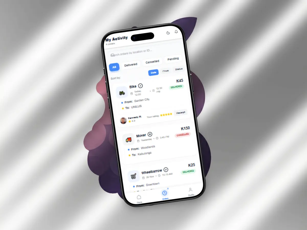 Pushr delivery platform interface