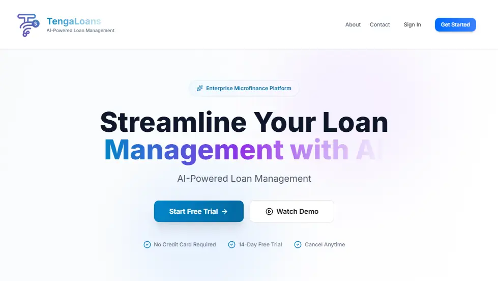 TengaLoans dashboard screenshot