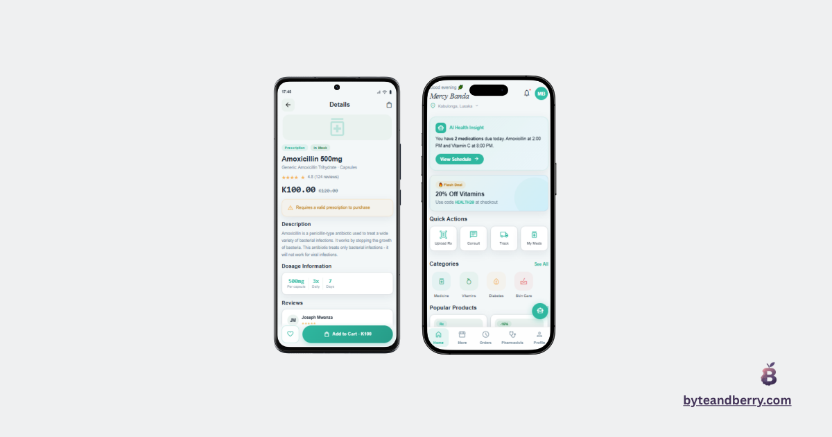 Pharma Link dual-screen product mockup