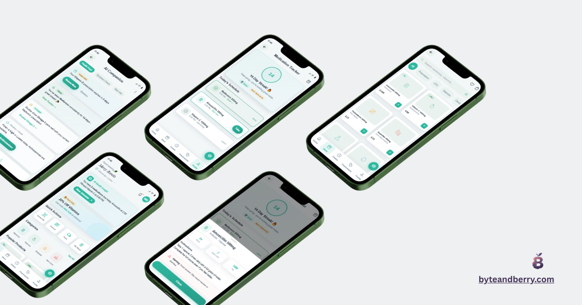 Pharma Link mobile product mockup collage