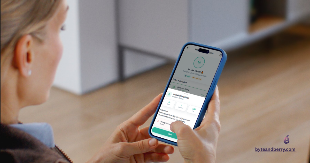 Pharma Link handheld medication tracker mockup
